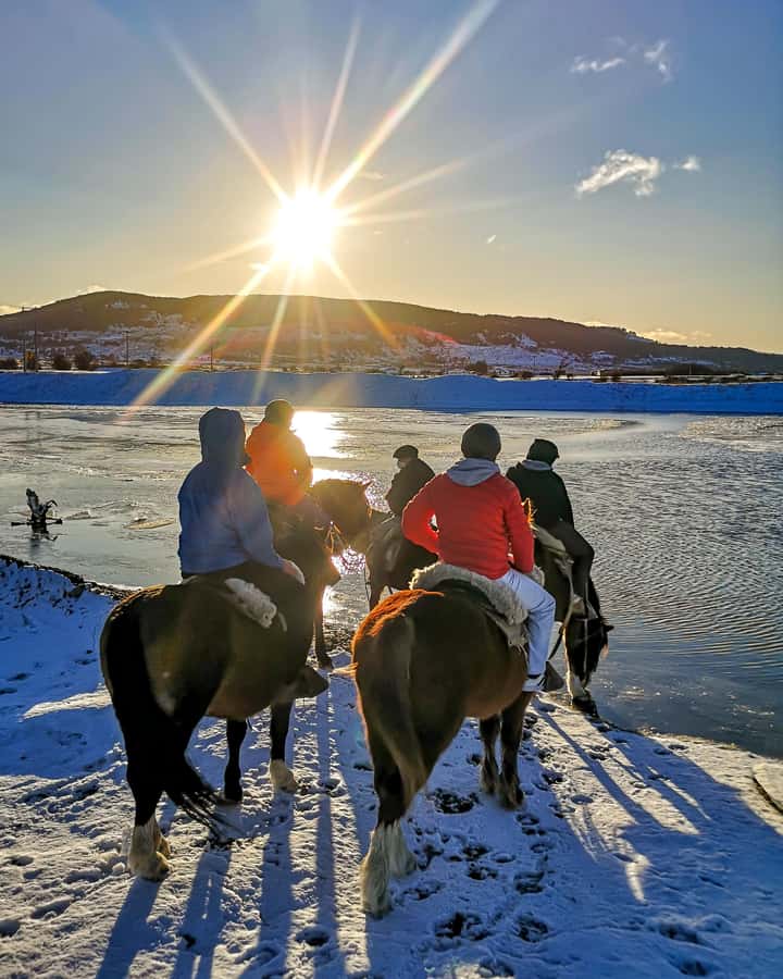Horseback Riding near Strait of Magellan - Starting Along Wetlands by the Strait