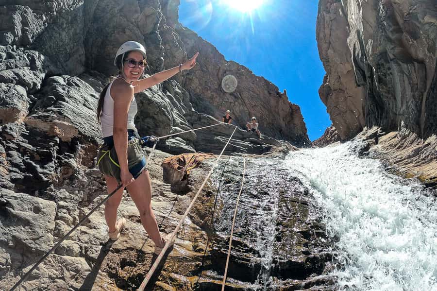 San Pedro de Atacama: Desert Tour with Canyoning & Trekking - Canyon views beyond the rope work