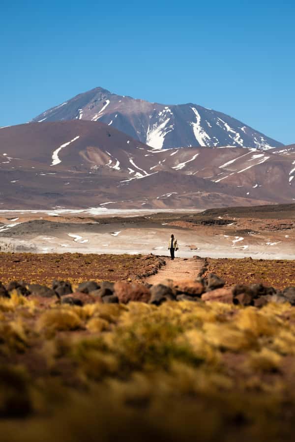 San Pedro de Atacama: Red Rocks & Altiplano Lagoons Day Trip - Walking among the Red Rocks at Salar de Aguas Calientes