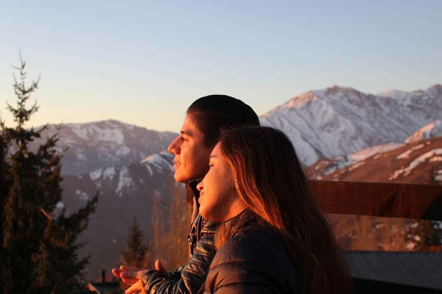 Sunset over the Andes Mountains - The Winding Road into the Cordillera