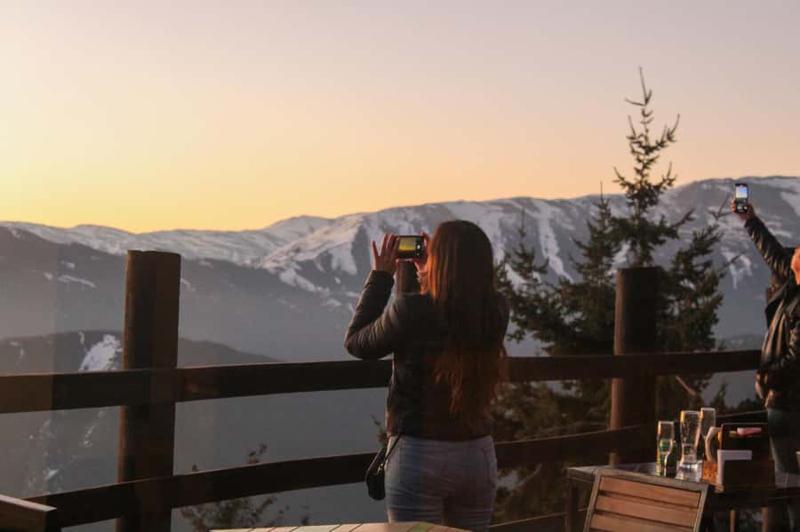 Sunset over the Andes Mountains - La Cornisa Lodge and the Included Aperitif